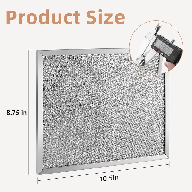 Fetechmate S97006931 Range Hood Filter by Compatible with Br-oan Nu-tone BP29 NY NV Series Range Hood 97006931 Aluminum Filter Replace 1172137, 5-3078, 88150, 99010121-10.5 x 8.75in - 4 PACK - Image 2